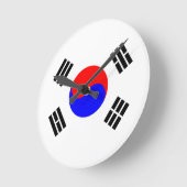 韓国国旗 ラウンド壁時計 (傾斜)