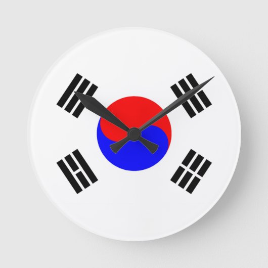 韓国国旗 ラウンド壁時計 (正面)