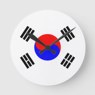 韓国国旗 ラウンド壁時計