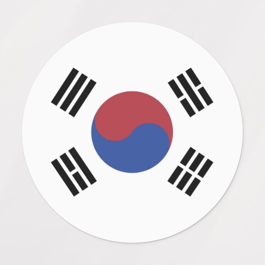 韓国国旗 ラベル (デザイン2)