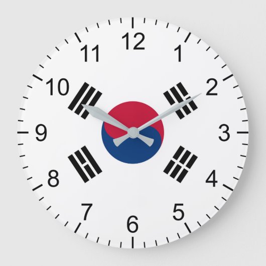 韓国国旗 ラージ壁時計 (正面)