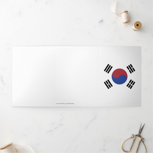 韓国国旗 三つ折りカード (外部)