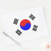 韓国国旗 長方形シール (封筒)