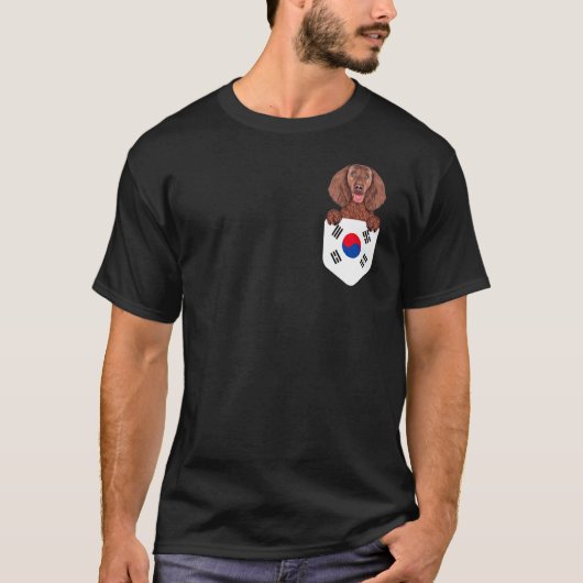韓国国旗Pocのアメリカスパニエル犬犬 Tシャツ (正面)