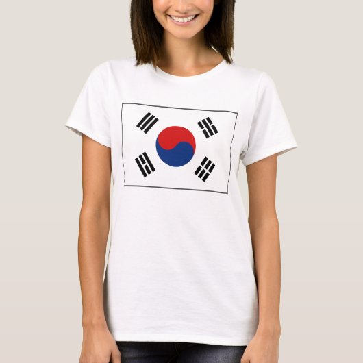 韓国国旗x地図Tシャツ Tシャツ (正面)