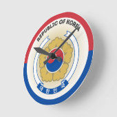 韓国国章サークル形状 ラウンド壁時計 (傾斜)