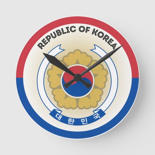 韓国国章サークル形状 ラウンド壁時計 (正面)