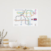 韓国地下鉄アンコールテンプルの地図スタイル ポスター (キッチン)