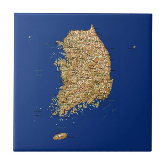 韓国地図タイル タイル (正面)