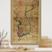 韓国地図（1822年） ポスター (キッチン)