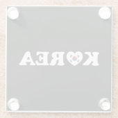 韓国愛ハート国旗 ガラスコースター (裏面)