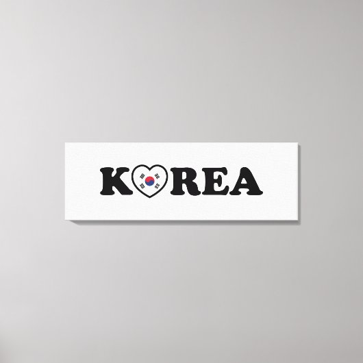 韓国愛ハート国旗 キャンバスプリント (正面)