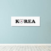 韓国愛ハート国旗 キャンバスプリント (インサイチュ (ウッドフロア))