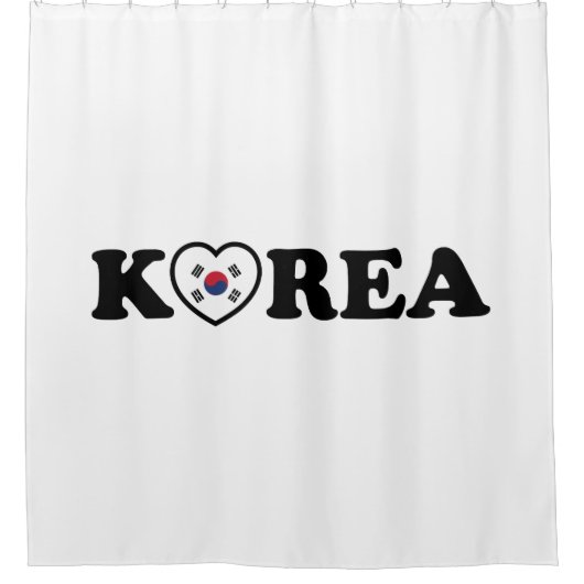 韓国愛ハート国旗 シャワーカーテン (正面)