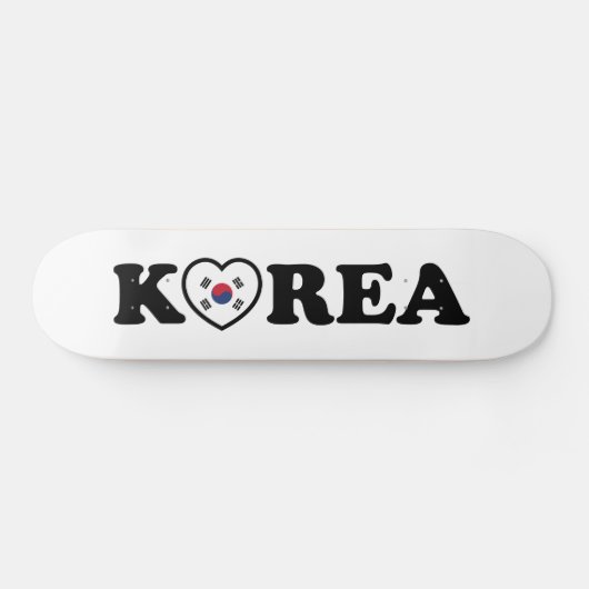 韓国愛ハート国旗 スケートボード (横)