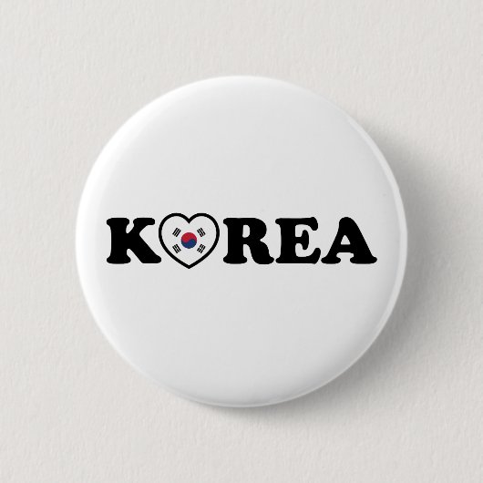 韓国愛ハート国旗 缶バッジ (正面)