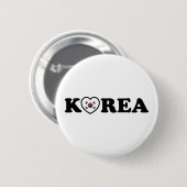 韓国愛ハート国旗 缶バッジ (正面&裏面)