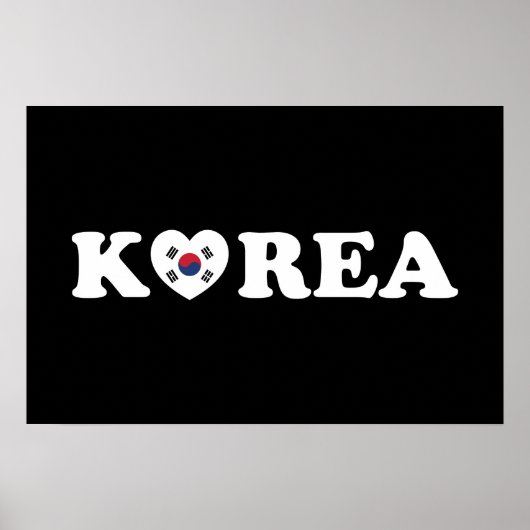 韓国愛ハート旗のポスター ポスター (正面)