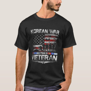 韓国戦争誇りを持った退役軍人ヴィンテージ国旗の愛国獣医 Tシャツ