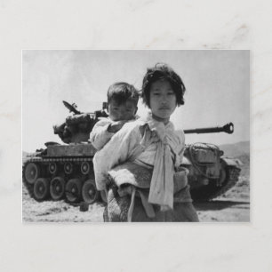 韓国戦争難民ベビー ポストカード