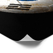 韓国擦り切れた国旗のサッカーボール ポスター (角)