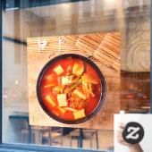 韓国料理キムチスープと豆腐 ウィンドウサイン (カフェ窓)