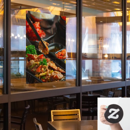 韓国料理ブルゴーギまたはマリネ牛肉バーベキュー ウィンドウサイン (レストラン窓)