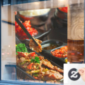 韓国料理ブルゴーギまたはマリネ牛肉バーベキュー ウィンドウサイン (カフェ窓)