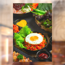 韓国料理 チャーハン キムチと目玉焼き  ウィンドウサイン