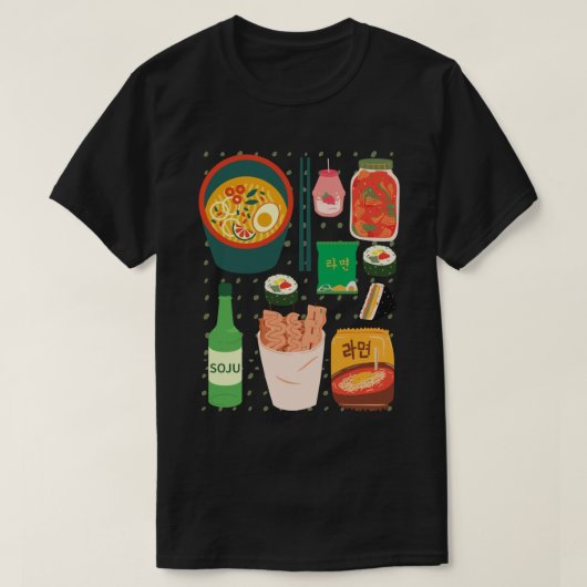 韓国料理Tsirt Tee Shirts Good Soju Kimchi Tシャツ (デザイン正面)