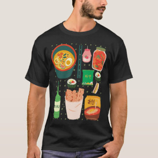 韓国料理Tsirt Tee Shirts Good Soju Kimchi Tシャツ