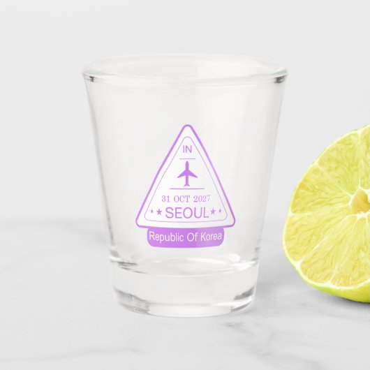 韓国旅券スタンプ ショットグラス (正面)