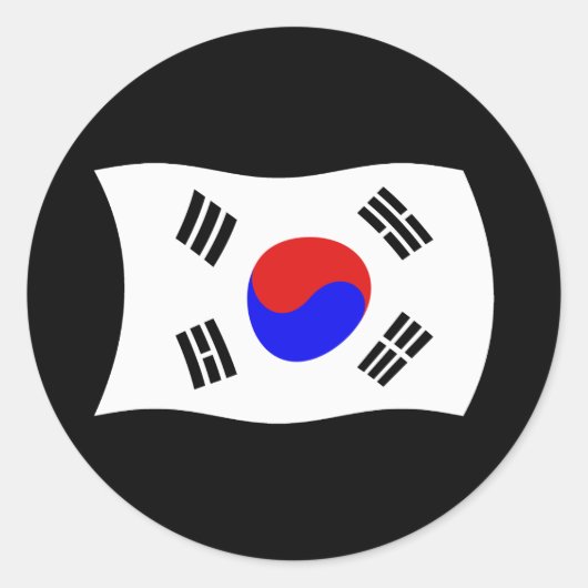 韓国旗ステッカー ラウンドシール (正面)