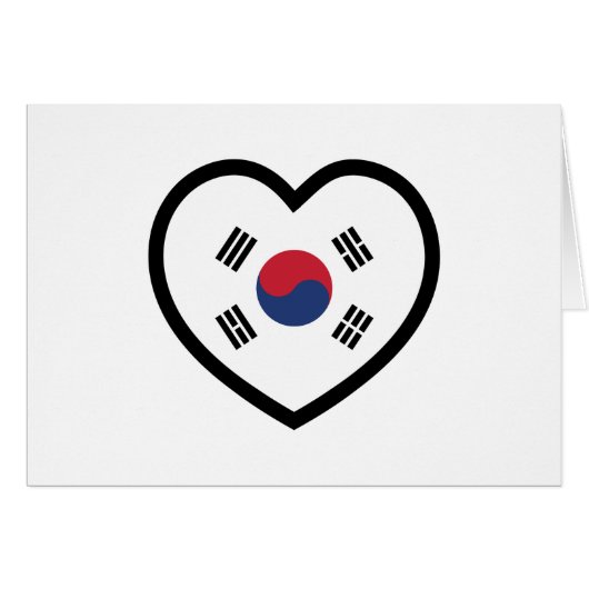韓国旗ハートカード (正面横)