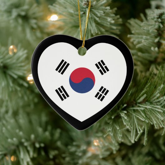 韓国旗ハート セラミックオーナメント (ツリー)