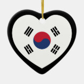 韓国旗ハート セラミックオーナメント (正面)