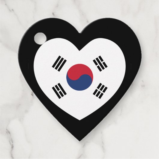 韓国旗ハート フェイバータグ (正面)