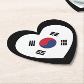 韓国旗ハート ペーパーコースター (アングル)