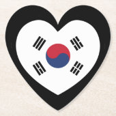 韓国旗ハート ペーパーコースター (正面)