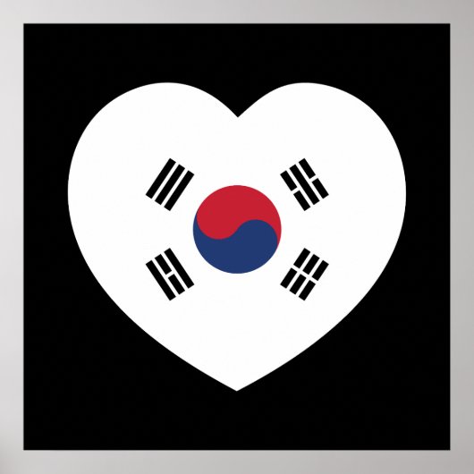 韓国旗ハート ポスター (正面)