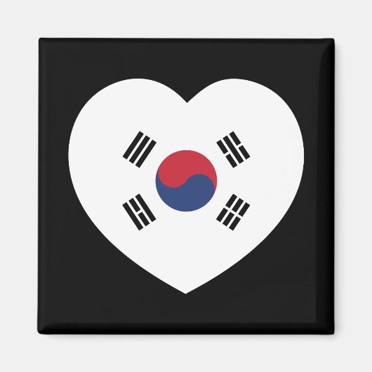 韓国旗ハート マグネット (正面)