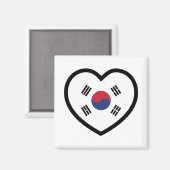韓国旗ハート マグネット (正面/裏面)