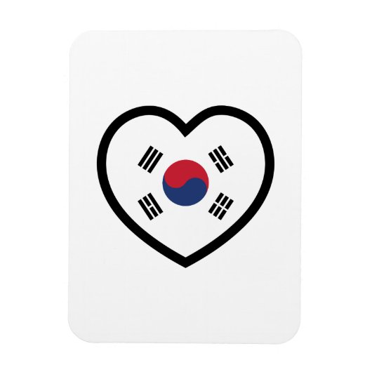 韓国旗ハート マグネット (縦)