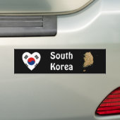 韓国旗ハート + 地図 ステッカー (車上)