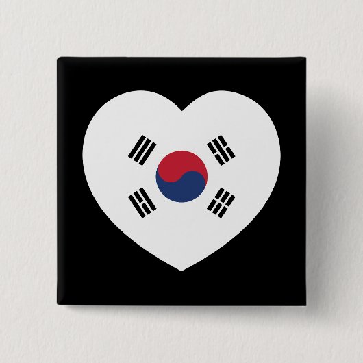 韓国旗ハート 缶バッジ (正面)