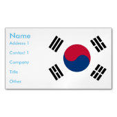韓国旗付き名刺マグネット マグネット名刺 (正面)