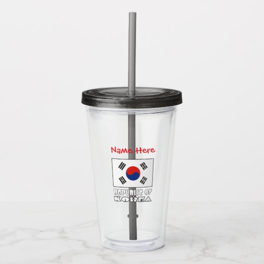 韓国旗 オリジナルデザイン アクリルタンブラー (正面)