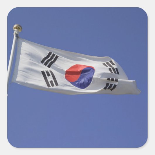 韓国旗 スクエアシール (正面)