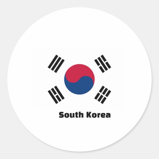 韓国旗 ラウンドシール (正面)