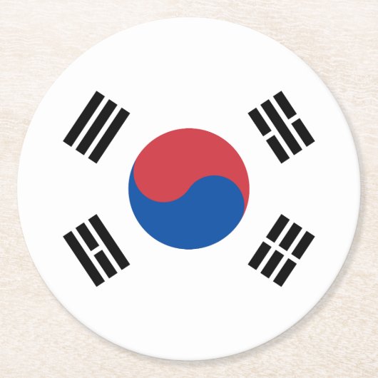 韓国旗 ラウンドペーパーコースター (正面)